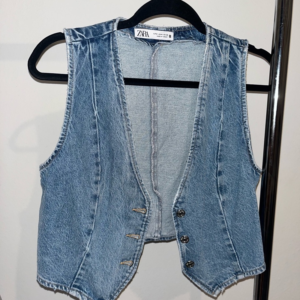 Zara Blue Denim Vest